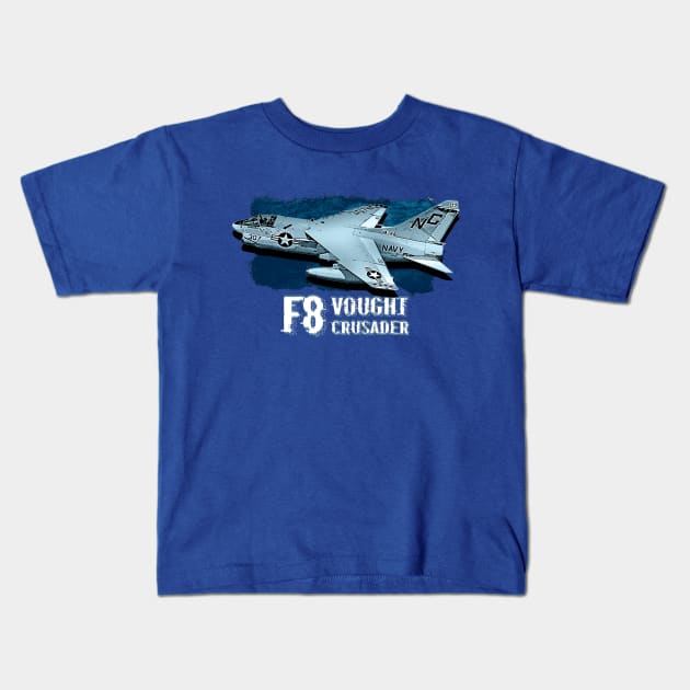 Vought F8 Crusader fighterjet Kids T-Shirt by aeroloversclothing